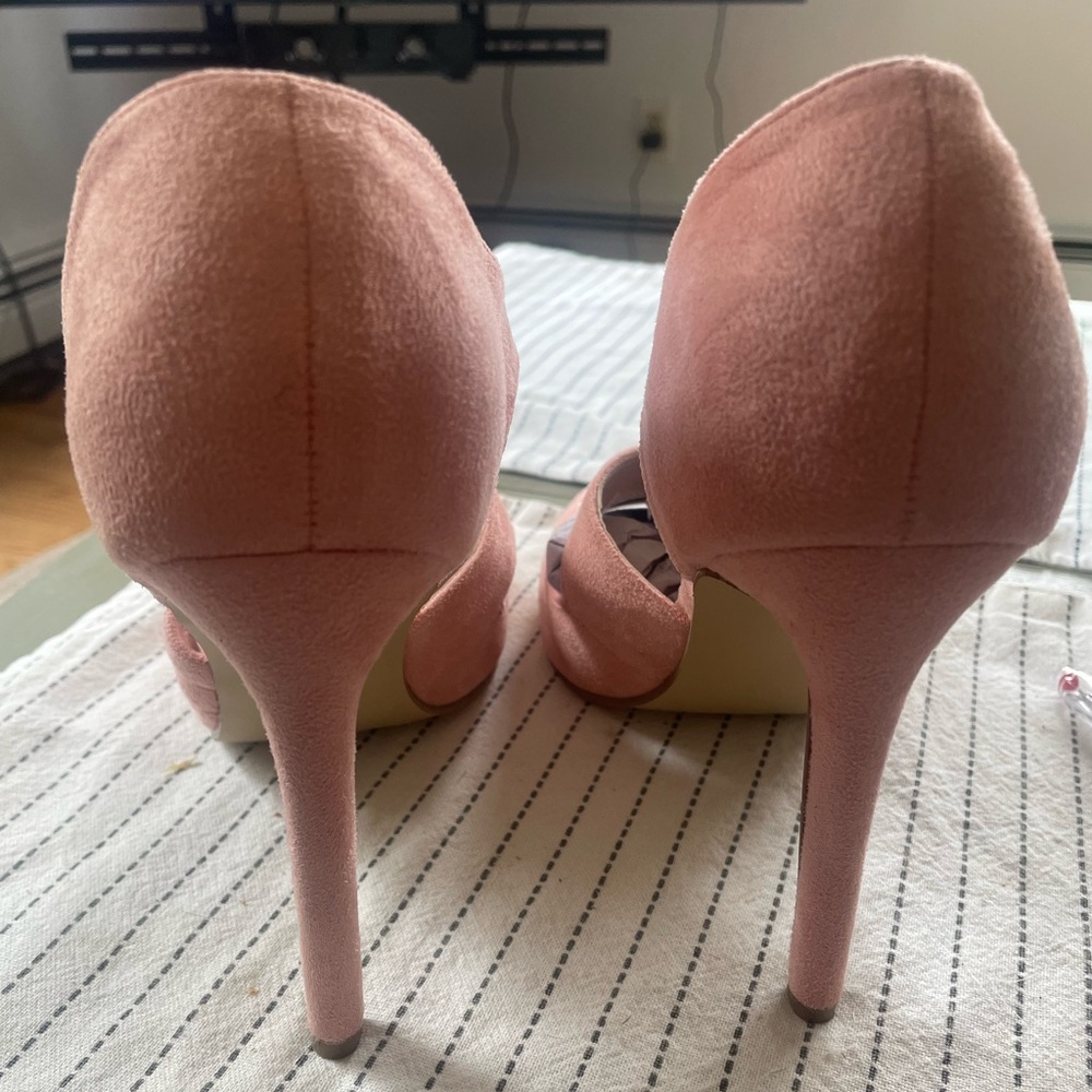 Journee Pink Suede Heels Brand New Never Worn